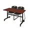 Kobe Rectangle FlipTop Table, 48" W, 29" H, Laminate Top, Cherry MKFT4830CH44BK - alternate 1
